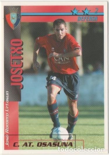 Coleccionismo deportivo: Cromo E00280: Fichas de la Liga 2003, Josetxo: C.AT. Osasuna. Defensa - LFP