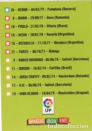 Colecionismo desportivo: Cromo E00003: Fichas de la Liga 2003, Listade los jugadores: D. Alaves - LFP
