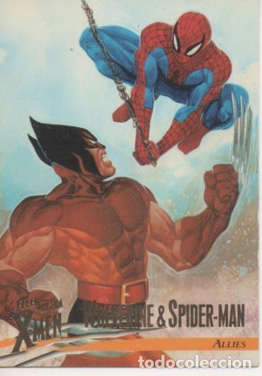 Collezionismo sportivo: Cromo E001496: Trading Cards. Fleer Ultra X-Men n&ordm; 45, Wolverine vs Spider-Man. Allies - Dave Dorman