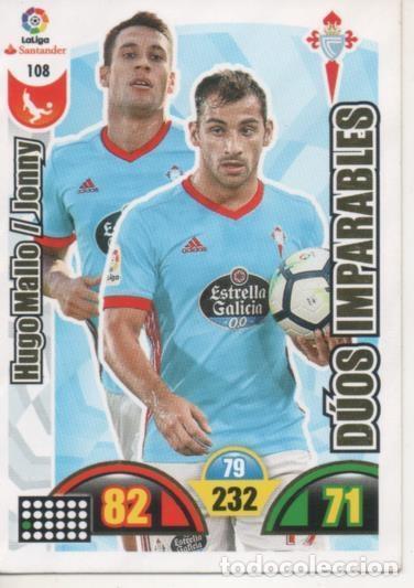 Collezionismo sportivo: Cromo E002881: Trade Card Game Adrenalyn. Liga 2017-18, D&uacute;os Imparables. Hugo Mallo/Jonny. R.C. Celt