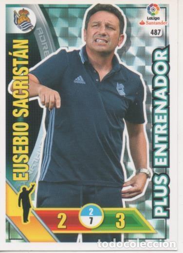 Coleccionismo deportivo: Cromo E002832: Trade Card Game Adrenalyn. Liga 2016-17, Plus Entrenador. Eusebio Sacrist&aacute;n. Real Soc