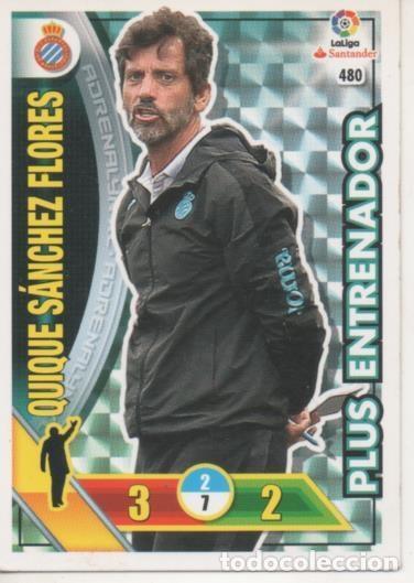Coleccionismo deportivo: Cromo E002827: Trade Card Game Adrenalyn. Liga 2016-17, Plus Entrenador. Quique S&aacute;nchez Flores. R.C.