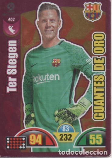 Coleccionismo deportivo: Cromo E002994: Trade Card Game Adrenalyn. Liga 2017-18, Guantes de Oro. Ter Stegen. F.C. Barcelona -