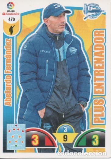 Collectionnisme sportif: Cromo E003007: Trade Card Game Adrenalyn. Liga 2017-18, Plus Entrenador. Albelardo Fern&aacute;ndez. Deport