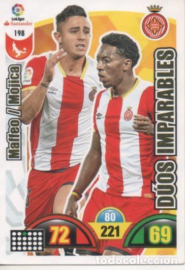 Colecionismo desportivo: Cromo E002915: Trade Card Game Adrenalyn. Liga 2017-18, D&uacute;os Imparables. Maffeo/Mojica. Girona F.C.