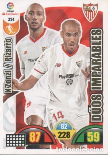 Colecionismo desportivo: Cromo E002957: Trade Card Game Adrenalyn. Liga 2017-18, D&uacute;os Imparables. N'Zonzi/Pizarro. Sevilla F.