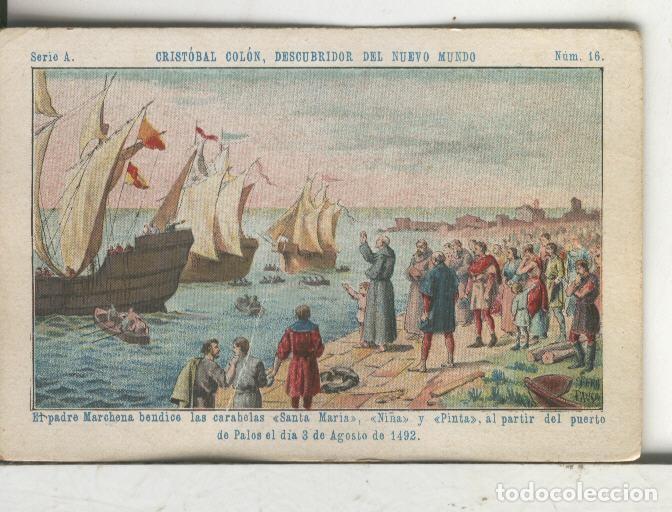 Sammelleidenschaft Sport: Chocolates Juncosa cromo Cristobal Colon numero 016 - Varios