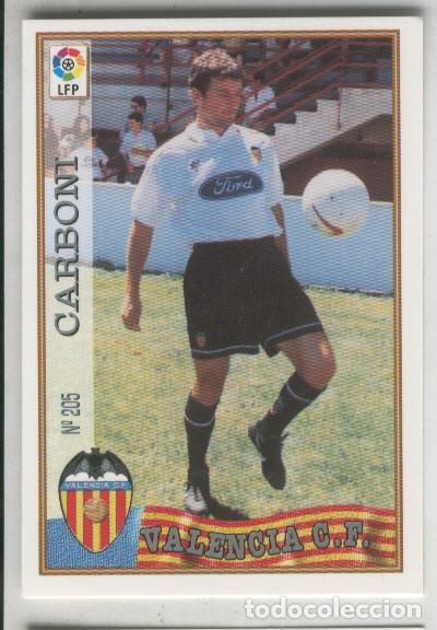 Colecionismo desportivo: Cromo Liga 97/98: C.F.Valencia numero 205: Carboni - Varios