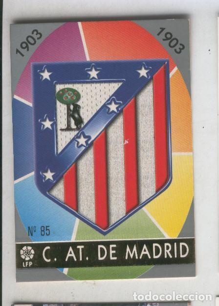Sports collectibles: Cromo Liga 97/98: C.At.de Madrid numero 085: Escudo - Varios