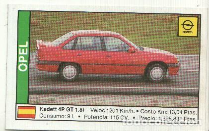 Colecionismo desportivo: CROMO numero 117: OPEL KADETT 4P 1.8i GT - Varios
