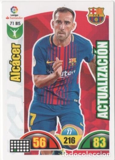 Collectionnisme sportif: Cromo E00627: Album 2-Trading Car Game 2017-18, Alc&aacute;cer: F.C. Barcelona. Delantero - LFP