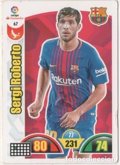 Collectionnisme sportif: Cromo E00626: Album 2-Trading Car Game 2017-18, Sergi Roberto: F.C. Barcelona. Defensa - LFP