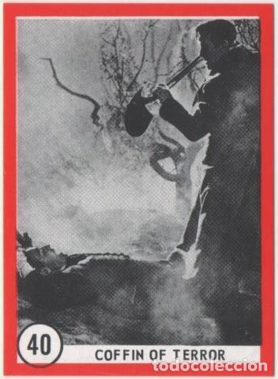 Colecionismo desportivo: Cromo E01116: Album 3-Famous Monsters Series, Card n&ordm; 40. Coffin of Terror - CAPTAIN CO.,