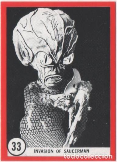 Colecionismo desportivo: Cromo E01109: Album 3-Famous Monsters Series, Card n&ordm; 33. Invasion of Saucerman - CAPTAIN CO.,