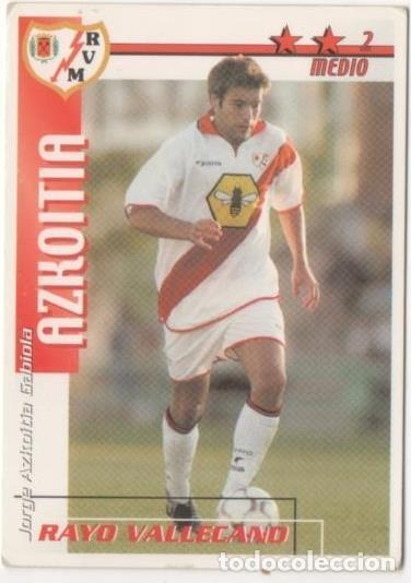 Colecionismo desportivo: Cromo E00314: Fichas de la Liga 2003, Azkoitia: Rayo Vallecano. Medio - LFP