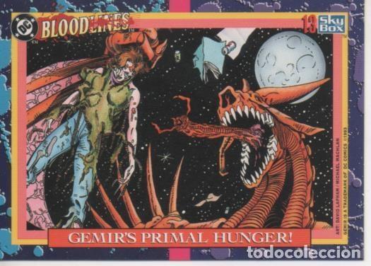 Colecionismo desportivo: Cromo E002158: Trading Cards. DC Bloodline n&ordm; 13. Gemir's Primal Hunger - Varios