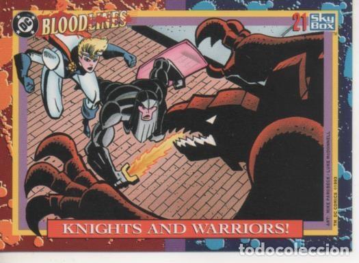 Colecionismo desportivo: Cromo E002165: Trading Cards. DC Bloodline n&ordm; 21. Knights and Warriors - Varios
