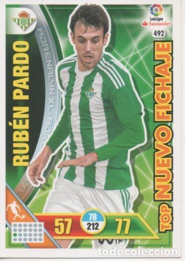 Colecionismo desportivo: Cromo E002836: Trade Card Game Adrenalyn. Liga 2016-17, Top Nuevo Fichaje. Rub&eacute;n Pardo. 1real Betis