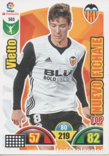 Colecionismo desportivo: Cromo E003015: Trade Card Game Adrenalyn. Liga 2017-18, Nuevo Fichaje. Vietto. Valencia C.F. - LFP