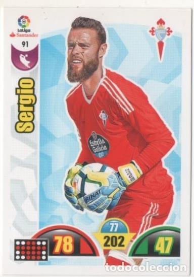 Coleccionismo deportivo: Cromo E00649: Album 2-Trading Car Game 2017-18, Sergio: R.C. Celta de Vigo. Portero - LFP