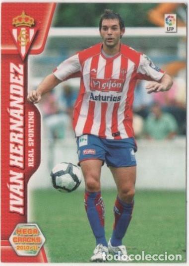 Coleccionismo deportivo: Cromo E00347: Mega Cracks 2010-11, Iv&aacute;n Hern&aacute;ndez: Real Sporting de Gij&oacute;n. Medio - LFP