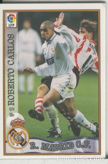 Colecionismo desportivo: Cromos: Las Fichas de la liga 97-98: Real Madrid numero 13: Roberto Carlos - Varios