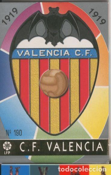 Collezionismo sportivo: Cromos: Las Fichas de la liga 97-98: C.F.Valencia numero 190: Escudo - Varios