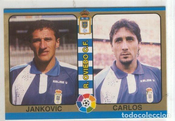 Coleccionismo deportivo: Cromos: Futbol Total Liga 95: R.Oviedo C.F. numero 080: Jankovic y Carlos - Varios