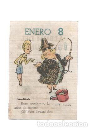 Coleccionismo deportivo: Cromo: album del buen humor de la firma Potax : 08 de enero, dibujo de Munta&ntilde;ola