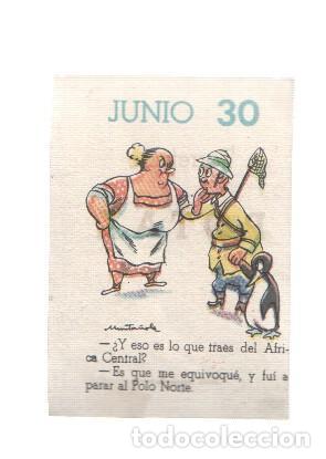 Coleccionismo deportivo: Cromo: album del buen humor de la firma Potax : 30 de junio, dibujo de Munta&ntilde;ola