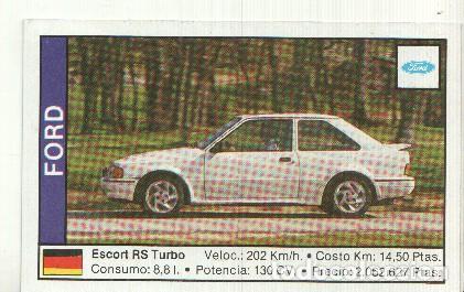 Collezionismo sportivo: CROMO numero 059: FORD ESCORT RS TURBO - Varios