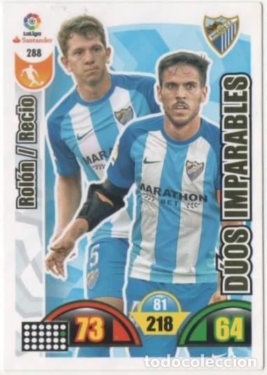 Collezionismo sportivo: Cromo E00787: Album 2-Trading Car Game 2017-18, Rol&oacute;n-Recio-D&Uacute;OS IMPARABLES: M&aacute;laga C.F. Medio - LFP