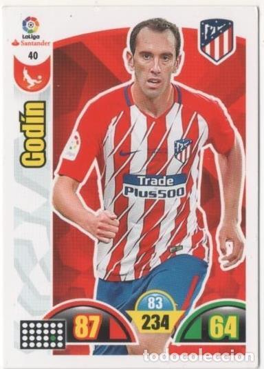 Collectionnisme sportif: Cromo E00608: Album 2-Trading Car Game 2017-18, God&iacute;n: At. Madrid. Defensa - LFP