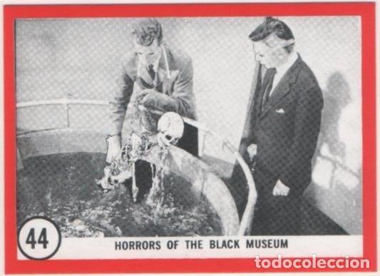 Sports collectibles: Cromo E01120: Album 3-Famous Monsters Series, Card n&ordm; 44. Horrors of the Black Museum - CAPTAIN CO.,