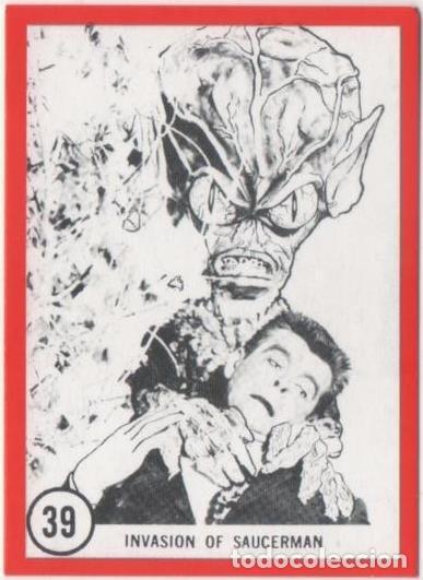 Sports collectibles: Cromo E01115: Album 3-Famous Monters Series, Card n&ordm; 39. Invasion of Saucerman - CAPTAIN CO.,