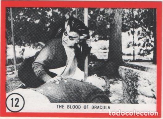 Colecionismo desportivo: Cromo E01088: Album 3-Famous Monsters Series, Card n&ordm; 12. The Blood of Dracula - CAPTAIN CO.,