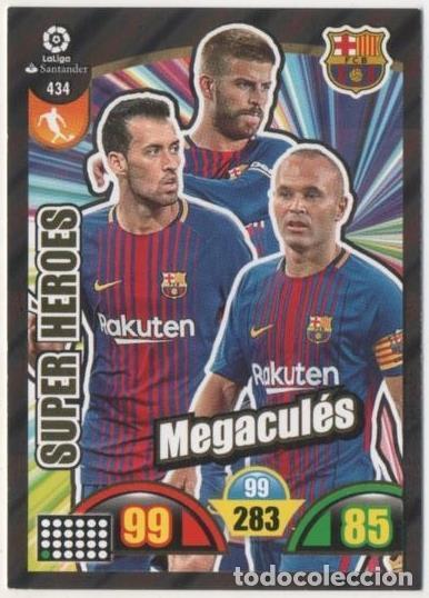 Sports collectibles: Cromo E00894: Album 2-Trading Car Game 2017-18, Super H&eacute;roes-MEGACUL&Eacute;S: F.C. Barcelona - LFP