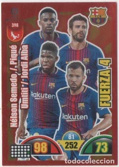 Sammelleidenschaft Sport: Cromo E00869: Album 2-Trading Car Game 2017-18, M&eacute;lson Semedo-Piqu&eacute;-Umtiti-Jordi Alba-FUERZA 4: F.C.