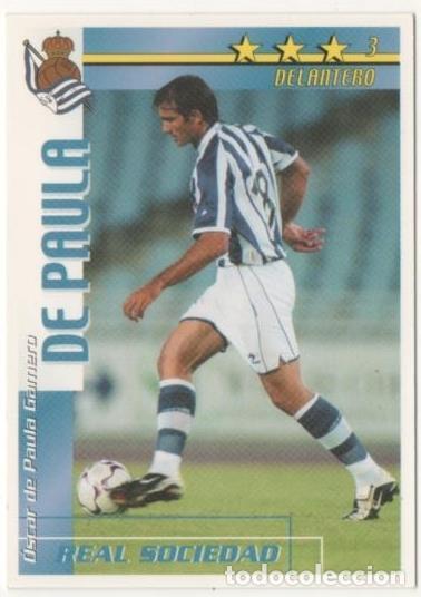 Collezionismo sportivo: Cromo E00153: Fichas de la Liga 2003, De Paula: Real Sociedad. Delantero - LFP