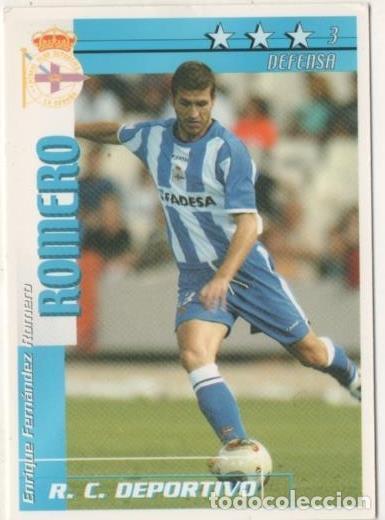 Coleccionismo deportivo: Cromo E00084: Fichas de la Liga 2003, Romero: R.C.D. La Coru&ntilde;a. Defensa - LFP