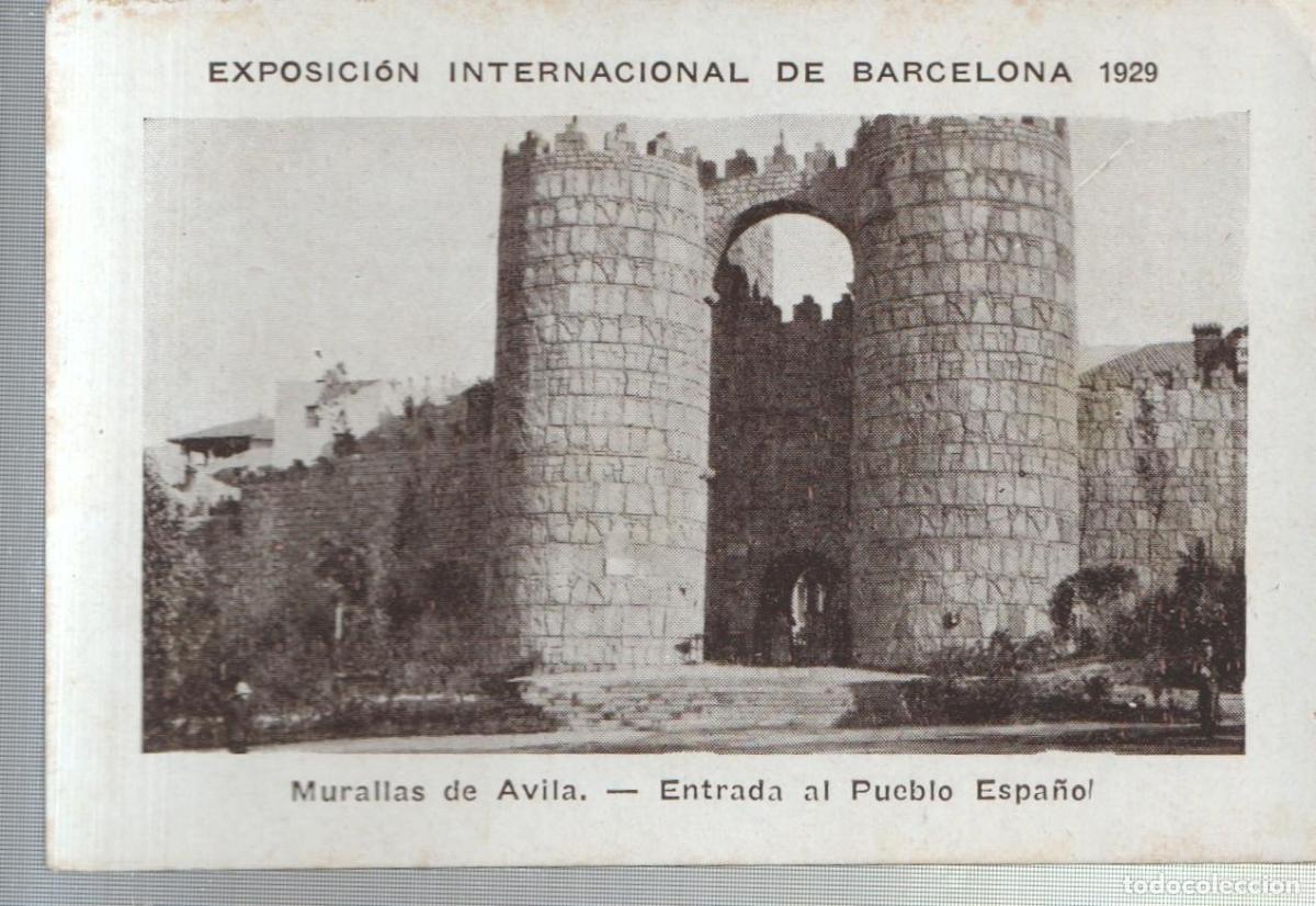 Colecionismo desportivo: Cromo numero 27: Exposicion Internacional de Barcelona 1929: Murallas de Avila, entrada al Pueblo Es