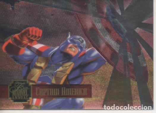 Colecionismo desportivo: Cromo E002238: Trading Cards. '95 Flair Marvel Annual. Captain America - Mark Johnston