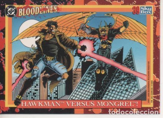 Colecionismo desportivo: Cromo E002183: Trading Cards: DC Bloodline n&ordm; 39. Hawkman Versus Mongrel - Varios