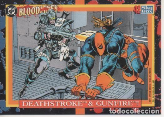 Colecionismo desportivo: Cromo E002186: Trading Cards: DC Bloodline n&ordm; 42. Deathstroke & Gunfire - Varios