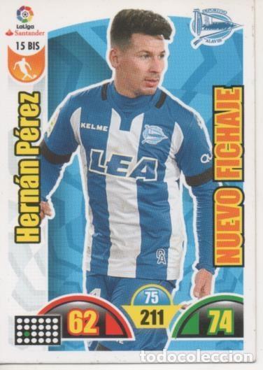 Collezionismo sportivo: Cromo E002856: Trade Card Game Adrenalyn. Liga 2017-18, Nuevo Fichaje. Hern&aacute;n P&eacute;rez. Deportivo Alav&eacute;