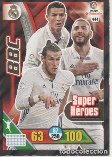 Colecionismo desportivo: Cromo E002813: Trade Card Game Adrenalyn. Liga 2016-17, Super H&eacute;roes. BBC. Real Madrid - LFP