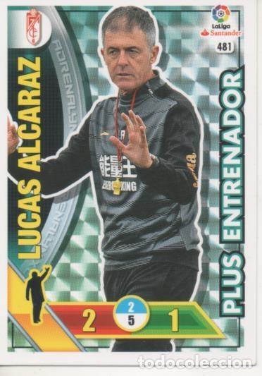 Colecionismo desportivo: Cromo E002828: Trade Card Game Adrenalyn. Liga 2016-17, Plus Entrenador. Lucas Alcaraz. Granada C.F.