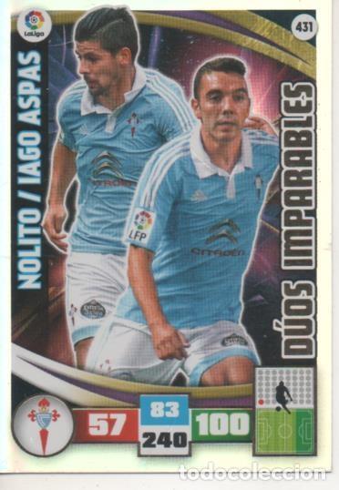 Collezionismo sportivo: Cromo E002660: Trade Card Game Adrenalyn. Liga 2015-16, D&uacute;os Imparables. Nolito/Iago Aspas. R.C.Celt