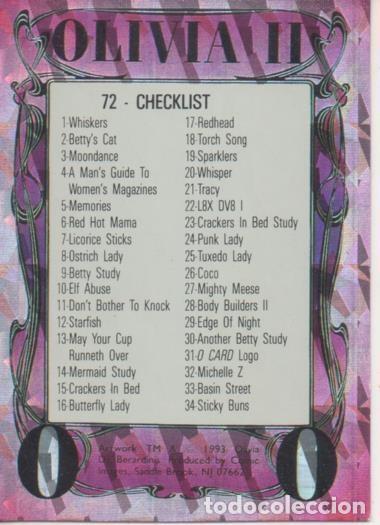 Collectionnisme sportif: Cromo E003487: Trading Card. Olivia II, n&ordm; 72 checklist - Olivia De Berardinis