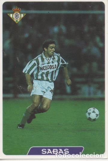 Coleccionismo deportivo: Cromo E003964: Trading Card. Las Fichas de la Liga 95-96, n&ordm; 52 Sabas. Delantero. R. Betis Balonpi&eacute;